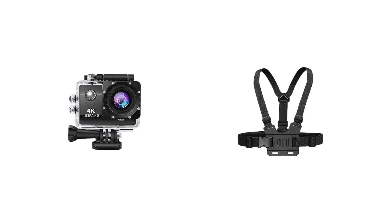 ZuZu, move for more better. 4K Sports Action Camera Ultra HD Underwater Camera & Chest Mount Harness Arm Belt (Black)-image-43
