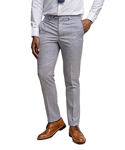 Costume homme bleu ciel 3 pièces motif pied-de-poule coupe slim fit rétro