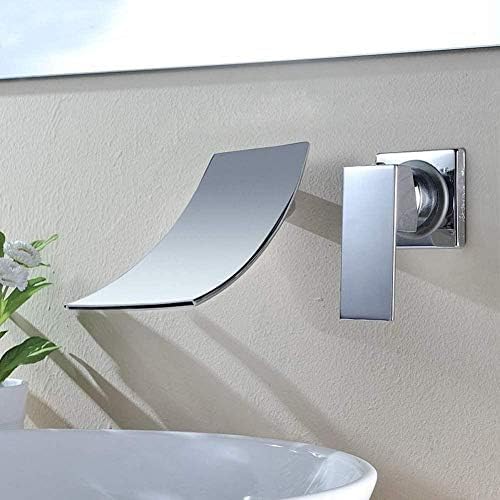 Robinet de salle de bain en laiton mural mélangeur d'eau luxe chromé