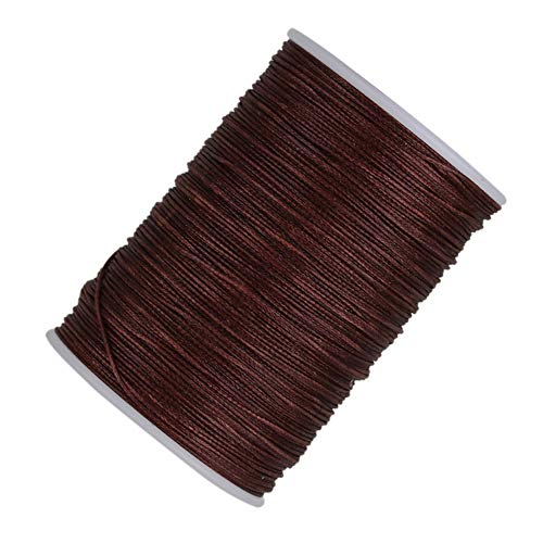Cnbtr 120M Brown 0.5Mm Dia Polyester Leather Sewing Round Waxed Thread Cord For Diy Handicrafts #TOP1