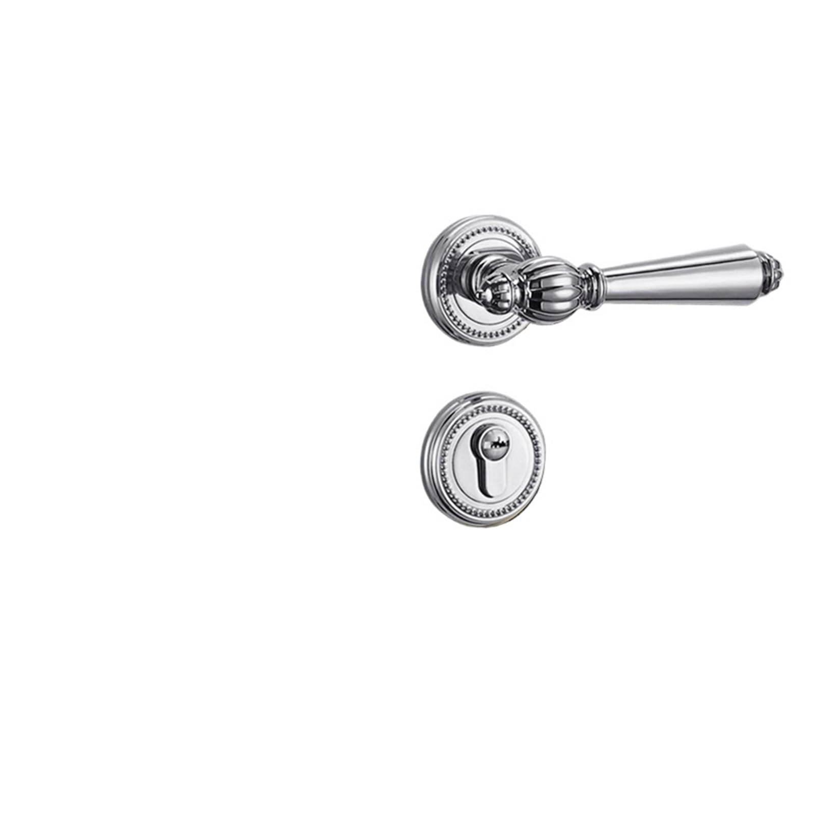 Serrure de porte intérieure chromée type D avec poignée silencieuse pour maison