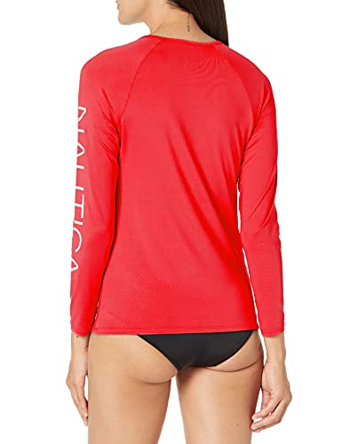 Image of Nautica Women's Long Sleeve Rashguard - Quick-Dry, UPF Protection, Swim Shirt, Pool, Beach, Hiking, Yoga, Volleyball