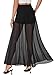 KIFOVEN Women’s Sheer Mesh Maxi Skirt High Waist Flowy A Line See Through Long Skirt Black Large