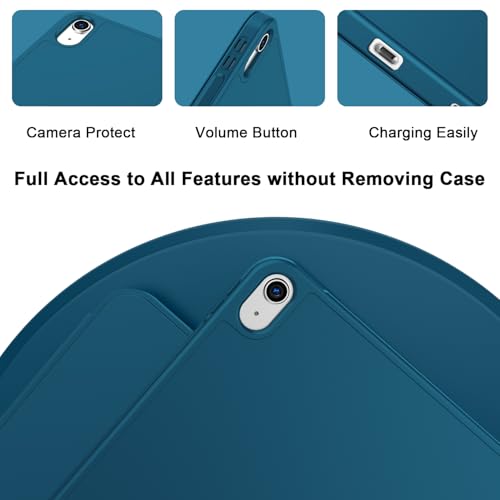 Image of ToaPoia Case for iPad (A16) 11 Inch 2025 /iPad 10th Generation 10.9 Inch 2022, Slim Trifold Stand Protective Cover with Pencil Holder and Soft TPU Back,Support Auto Sleep /Wake (Teal)