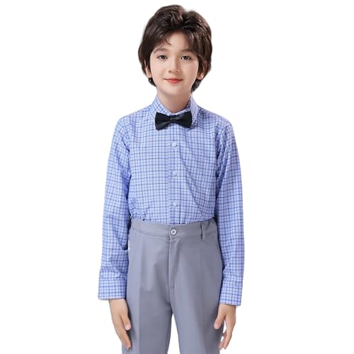 Boys Plaid Shirt Kid Classic Long Sleeve Button Down Shirts for Boy Casual Top, Size 2t-16 Years