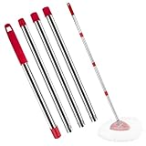 Ucoolbe Mango de repuesto para fregona giratoria O-Cedar, 4 secciones de 30 a 58 pulgadas, compatible con sistema de fregona giratoria y cubo O-Cedar, mango de fregona EasyWring para limpieza de