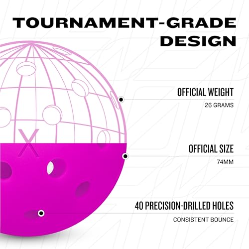 Image of Franklin Sports X-40 Outdoor Pickleballs - Official Ball of USA Pickleball, APP Tour + US Open - Regulation Size