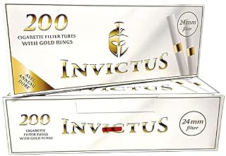 Invictus White Cigarette Filter Tubes with Golden Ring - 400 Tubes
