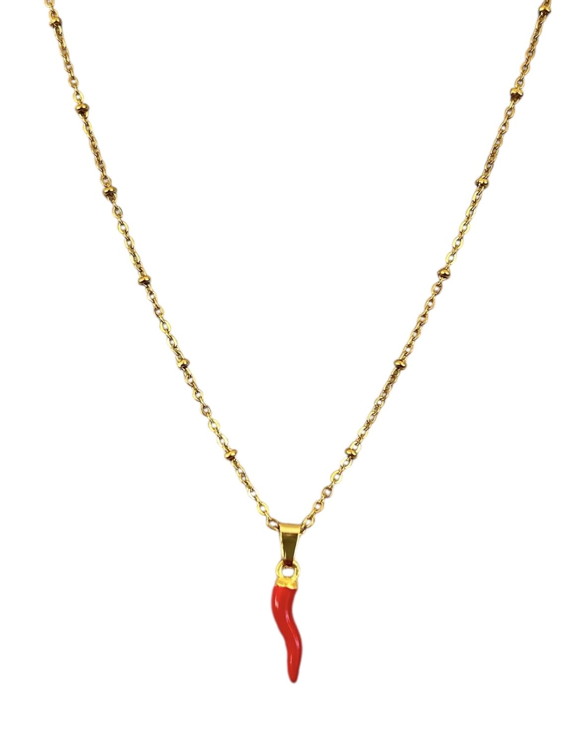 Collana Donna Corno Portafortuna Napoletano – Ciondolo Peperoncino Rosso In Acciaio Inox, Regolabile - 2
