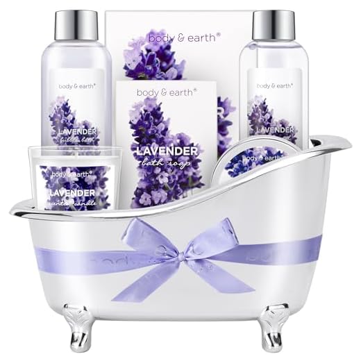 Spa Gifts for Women,Body & Earth Lavender Scented , Gifts Set for Women ,7 Pcs Spa Gift with Shower Gel, Bubble Bath, Bath Salts ,Body Lotion, Scented Candle, Best Gift for Her