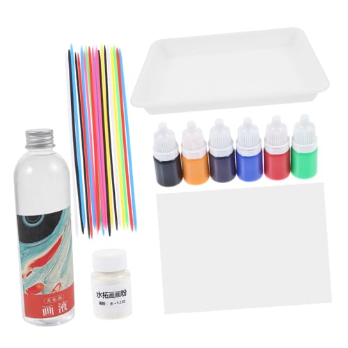 Kit portable de peinture marbrée avec pigments de couleur pour bricolage DIY