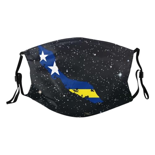 Curacao Flag Map Adult Dust Mask Adjustable Dust Face with 2 Filter65