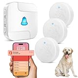 HUWOO Smart Dog Bell for Potty Training Wireless Doggie Door Bell for Puppy Training Sliding Door/Go Outside Dog Doorbell and Waterproof Touch Button with Tuya Phone Notification,3 Button 1 Receiver