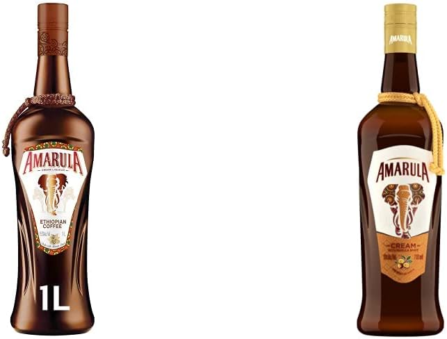 Amarula Ethiopian Coffee Cream Liqueur 1L | Notes Of Mocha And Toffee and Original Marula Fruit & Cream Liqueur 70cl