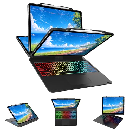 IVEOPPE iPad Air 13C` P[XM3/M2 (2025/2024) iPad }WbNL[{[h Pro 6/5/4/3 12.9C`Ή x^b`pbhtP[X 360x]/180x] pz xȂ 7FobN