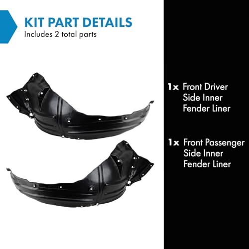 Image of TRQ Front Inner Fender Liner Set Compatible with 2007-2013 Acura MDX AC1248123 AC1249123