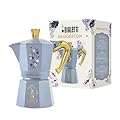 Bialetti Moka Express Bridgerton 6 Tazze, Manico anti scottatura, Non adatta ad induzione, 6 Tazze (270ml), Alluminio