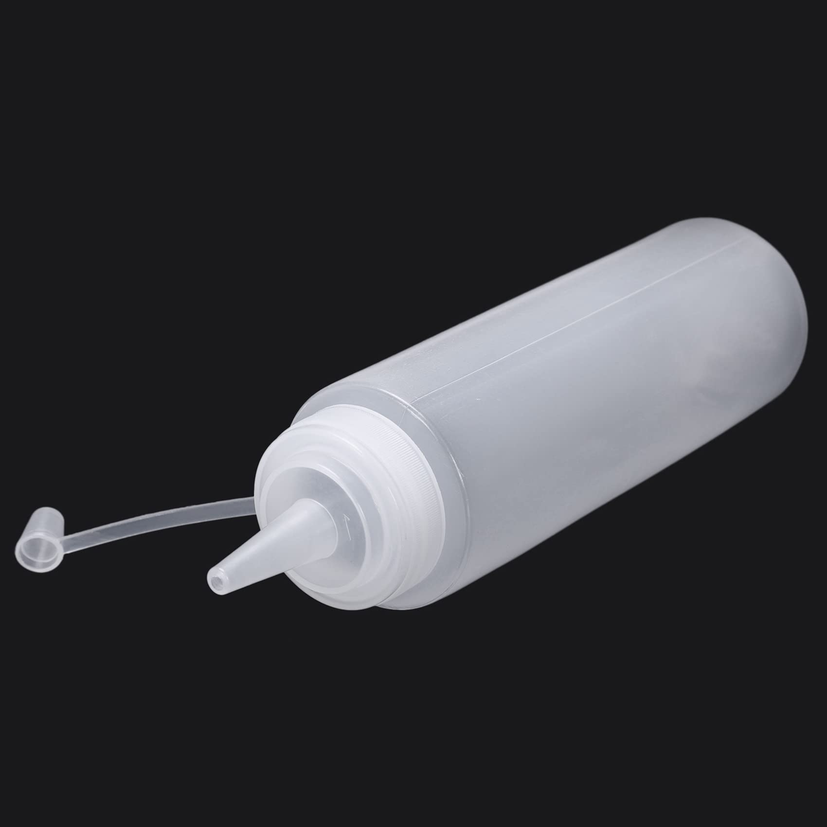 24X Bottiglie di Olio di Cruet di Ketchup di Plastica Bianca della Salsa di Compressione 8Oz