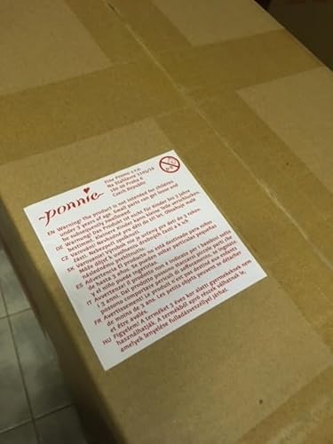 PONNIE Reitpferd mit Rollen Fancy S (3-6 Jahre), Spielpferd zum Reiten mit Abnehmbarer Braun Sattel und Halfter mit Zaumzeug, Kämmbare Mähne und Schwanz, Plüschpferd zum Reiten für Kinder