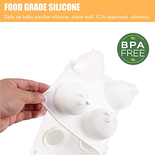 Joho Baking Silicone Molds for Mousse Cake, 3D Silicone Baking Mold Cakes, Dessert Molds for Pastry Chocolate,Peach,8-Cavity - Thumbnail 6