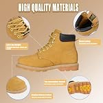 Bottes de sécurité de travail en acier pour les hommes en cuir durable antidérapant résistant à l'huile léger résistant à de l'eau construction de semelle en caoutchouc industriel électricien travail de randonnée