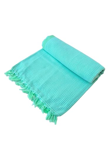Image of Cotton Checkered Towel for Bath Large Size 75 X 150 Cm|Waffle Towels for Woman|Toliya Men|Checkered Thorthu|Thin Tauliya for Travel,Beach,Gym,Pool|Towel Set of 2