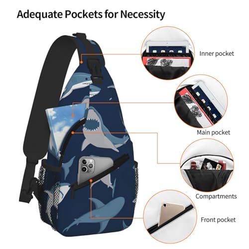 Sac à dos à bandoulière léger et résistant au motif océan