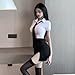 SINMIUANIME Women's Office Secretary Costumes Sexy Cosplay Lingerie Anime Underwear Teacher Professional Wear With Socks (2259White, One size)