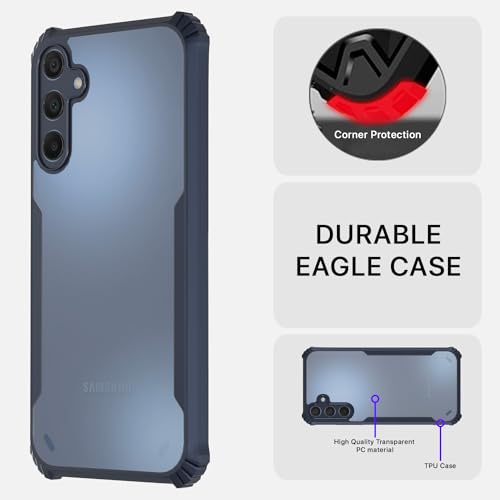 Image of Pikkme Samsung Galaxy A25 5G Back Cover | Crystal Clear Transparent Back | Ultra Hyrbid | Full Camera Protection | Raised Edge | Bumper Back Case (Blue)
