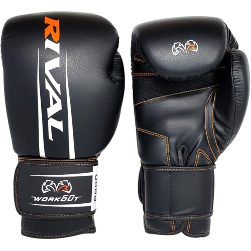 Image of RIVAL Boxing RB60 2.0 Workout Bag Gloves, Hook and Loop Closure - Breathable Mesh Palm, Soft Inner Lining, and Pre-Formed Pro Fit