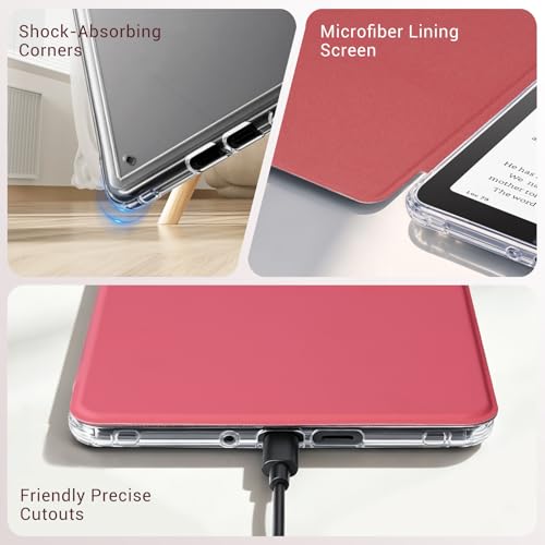 Image of CoBak Detachable Magnetic Case for Kindle Paperwhite (6.8 inch 11th Generation 2021 Released) - Ultra Slim Transparent Clear TPU Back Shell Protective Cover with Auto Wake /Sleep Feature