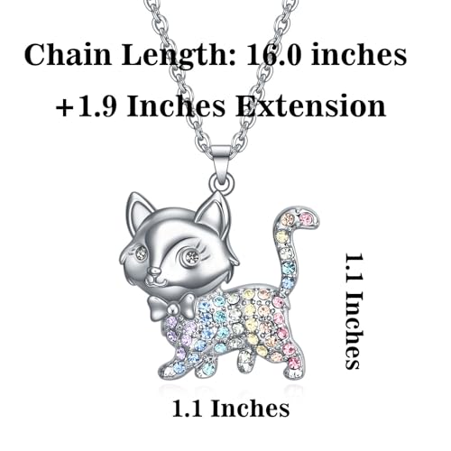 Horse/Cat/Axolotl/Unicorn/Raccoon/Kangaroo/T-Rex/Elephant/Chihuahua/Golden Retriever/Koala/Goat/Cow Necklace Gifts for Girls Women,Cute Colorful Crystal Big Animal Necklace Birthday Gift for Animal Lover4