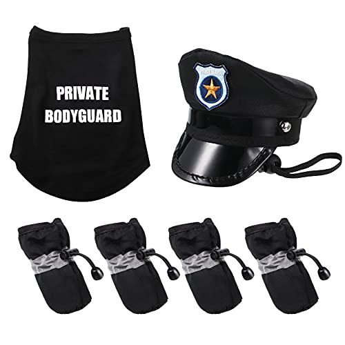 Security Pet Costume Set Private Bodyguard Dog T-Shirt, Police Dog T-Shirt, Hat And Shoes Funny Dog Costume Cute Dog Clothes For Pet Accessories Funny Party Holiday Decorations #TOP1