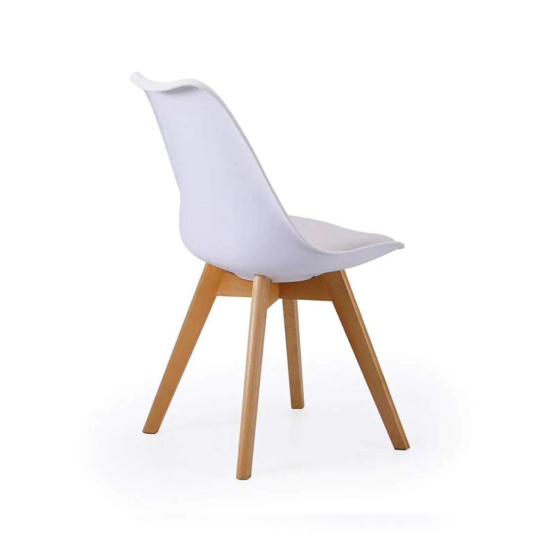 SHIITO - 2 Sillas de Comedor de Estilo Nórdico - 47 x 42 x 84 cm - Modelo Karlson - Pack de Diseño Sencillo y Elegante - con Patas de Haya - Color Blanco