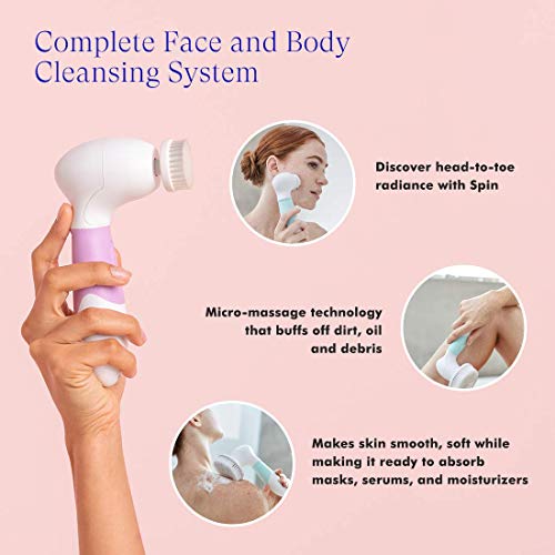 Vanity Planet Spin Body Brush (Bombshell Blue)- Complete Face & Body Scrub Spin Brush, Water-Resistant, Battery Operated With 4 Interchangeable Brush Heads - Thumbnail 2
