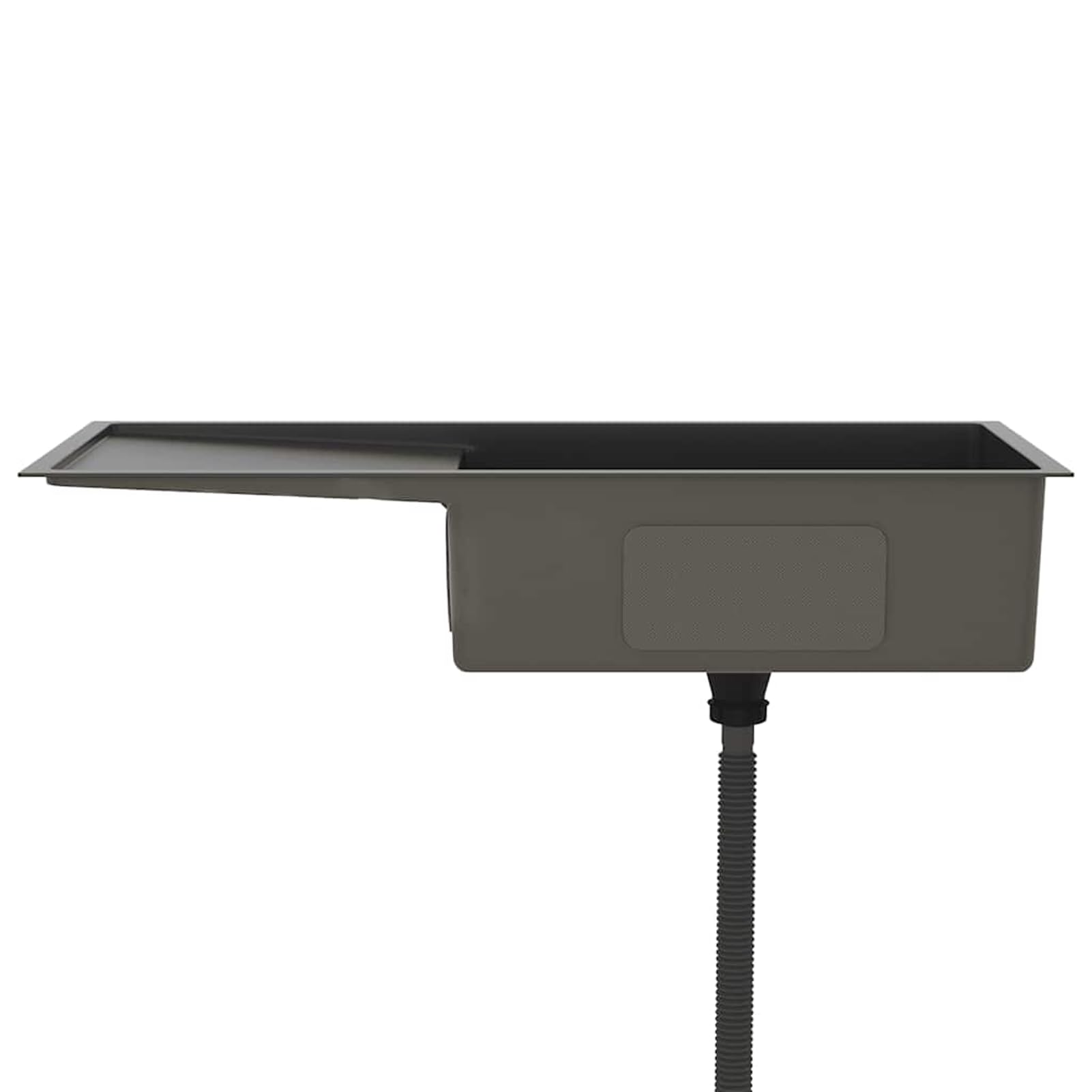 Fasba Fregadero de Acero Inoxidable con Escurridor y Diseño Moderno - Negro - 100 x 44 x 20 cm