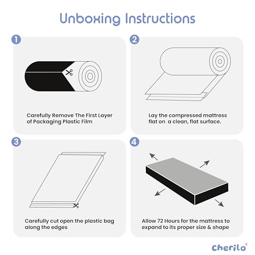 Image of Cherilo Memory Foam Baby Mattress for 0 to 2 Years | 1 Year Warranty | Suitable for Baby Cot, Crib, Bassinet, Washable Waterproof Cover - 48 inch x 24 inch x 4 inch - Pack of 1