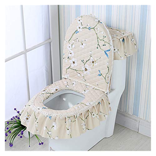 WAYYQX Toile Sitzbezug Pads U-förmiges Toilettensitzbezug-Set Spitze U-förmiges WC Dreiteiliges Set Toilettensitzkissen… – Bild 5