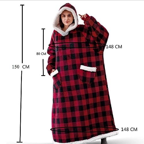 Oversized Decke Hoodie Sweatshirt,Tragbare Decken,Kuscheldecke mit Ärmeln – Ansicht 4