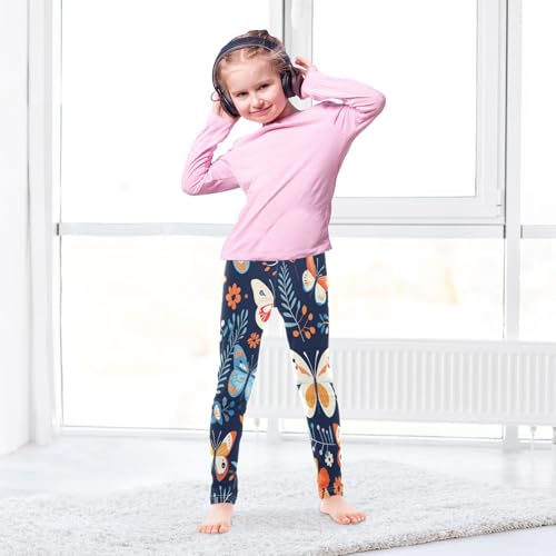 Toddler Girls Leggings Printed Yoga Pants Leggings White Blue Butterfly for Kids4
