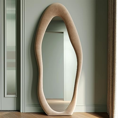 Honyee Full Length Mirror – Irregular Wavy Modern Decor - Image 2
