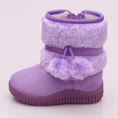 Boys Girls Wnter Snow Boots Faux Fur Lining Anti-Slip Winter Boots Outdoor Comfort Warm Ankle Booties Warm Shoes3