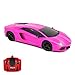CMJ RC Cars Lamborghini Aventador Pink LP700-4 Coche de control remoto con licencia oficial Luces de trabajo a escala 1:24 2.4Ghz (Rosa)