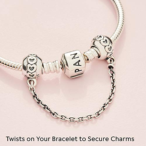 Pandora Jewelry Band of Hearts Safety Chain Sterling Silver Charm, 2", No Box4