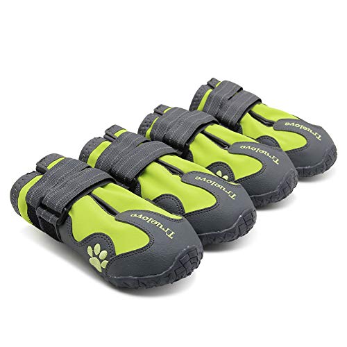 MOKCCI Truelove Pfotenschutz Hundestiefel,Wasserdicht Hundeschuhe mit Reflektierenden Riemen für Kleine, Mittelgroße und Große Hunde
