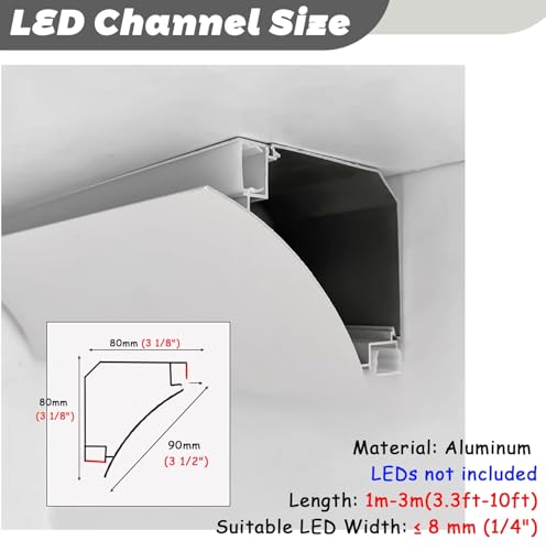Canal de aluminio LED de doble cara para iluminar cocina y pasillo, 1m 3