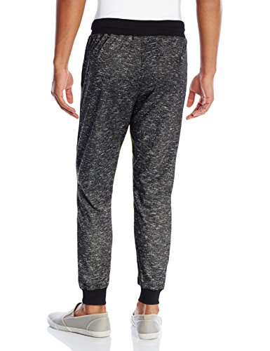 Southpole Men's Jogger Pants in Thin French Terry Fabric with Color Block and Neon Accents