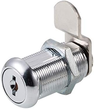 WOOCH Cabinet Cam Lock Secure Important Files and Drawers, 1-1/8" Cylinder, Fits on 7/8" Max Panel Thickness, Keyed Alike with 3 Cams 2 Keys, Chrome Finish, 4 Pack