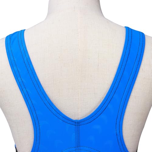 Image of Kids Girls Athletic Swimsuit One Piece Solid Swimwear for Practice and Competition in Black and Navy Bathing Suit