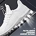 Men's Air Cushion Running Shoes Breathable Tennis Fashion Sneakers Non Slip Workout Casual Sport Gym Training Soft Sole Walking Shoes White